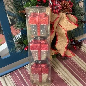 New Red and Silver Gift Box Ornaments